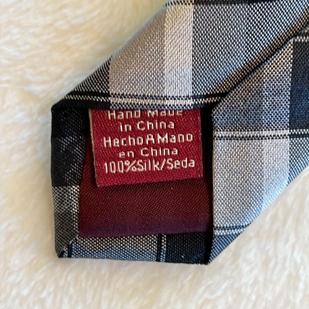 Penguin Men’s Black Plaid Tie - Picture 7 of 7